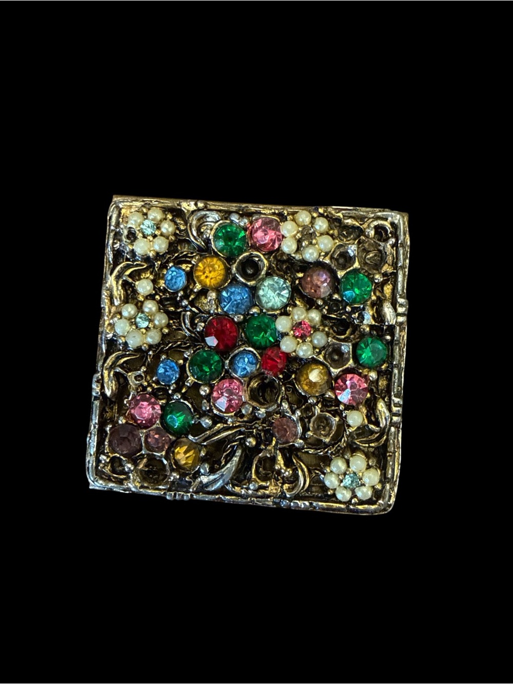 Vintage Dorset 5th Ave Jewel Encrusted Powder Compact - Picture 8 of 15